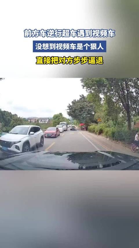 前方车逆行超车遇到视频车 ！