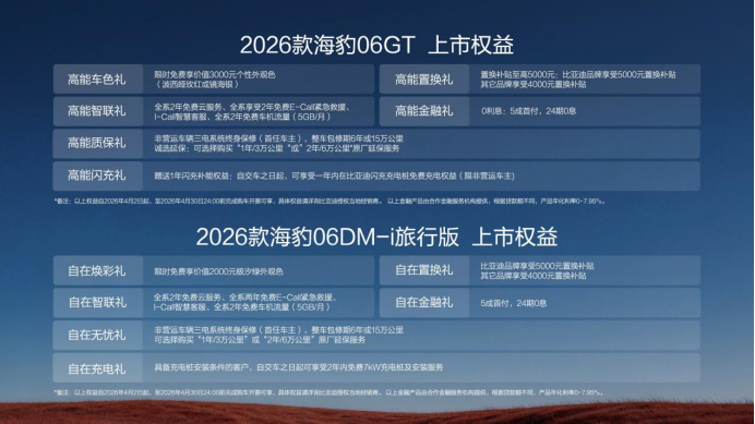 2026款海豹06GT/海豹06DM-i旅行版双车齐发，售价 11.19万—16.99万元