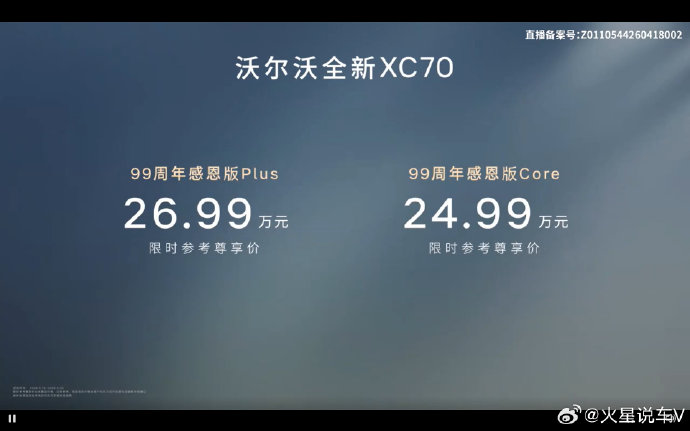 沃尔沃xc70混动版的综合油耗是多少？