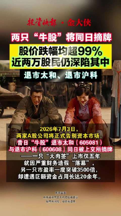 两只“牛股”将同日摘牌！…