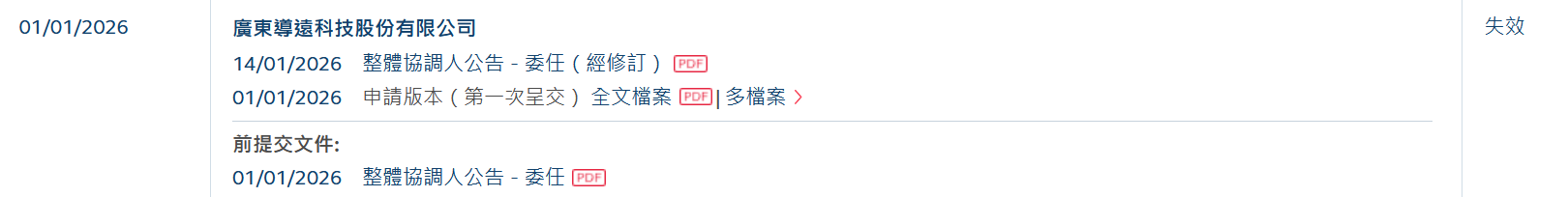 新股消息 | 导远科技港股IPO招股书失效