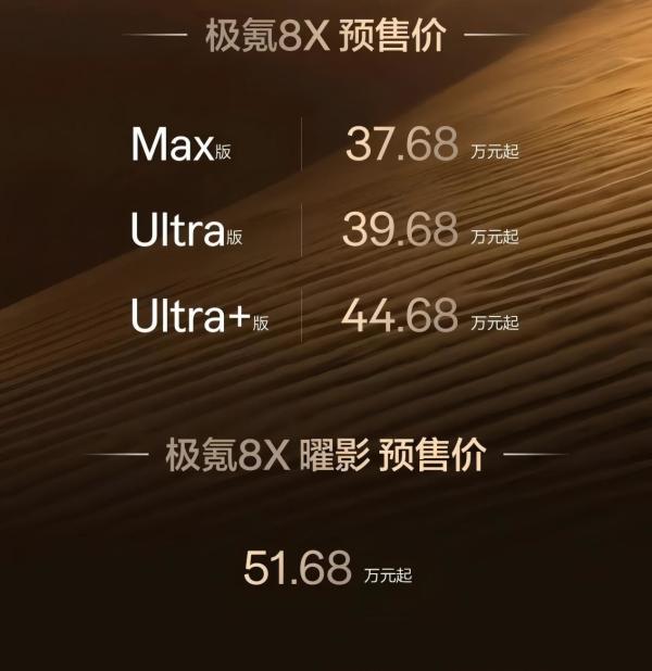 37.68万元起，38分钟订量破万!极氪8X开启预售
