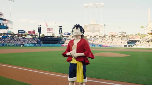 MLB美国职业棒球大联盟洛杉矶道奇队海贼王之夜路飞开球官方视频
