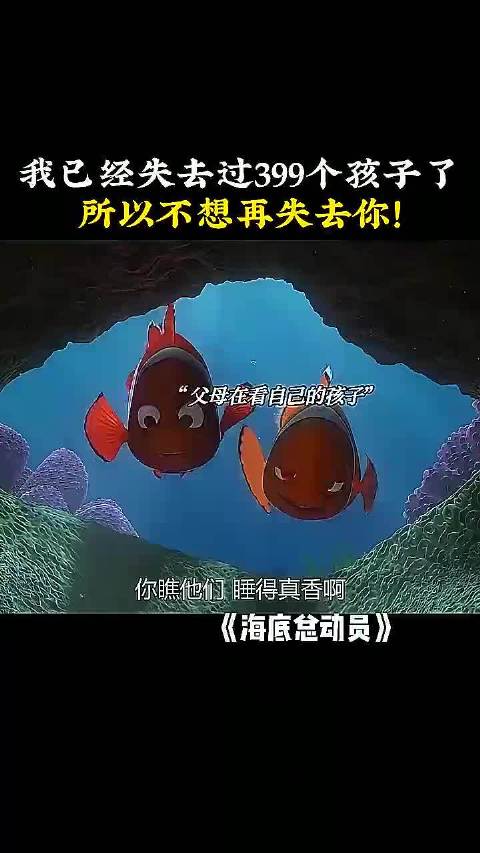 我已经失去过399个孩子了，所以不想再失去你｜海底总动员