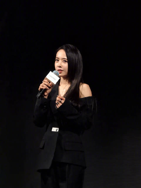 蔡依林以兰蔻亚太区护肤代言人身份亮相上海活动