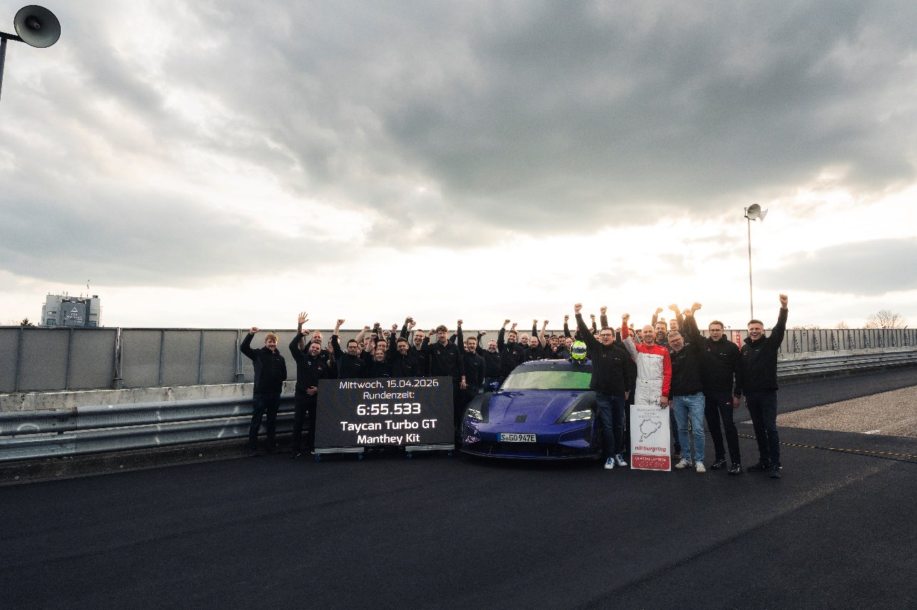 6分55.533秒:搭载Manthey套件的Taycan Turbo GT刷新纽北量产豪华电动车圈速纪录