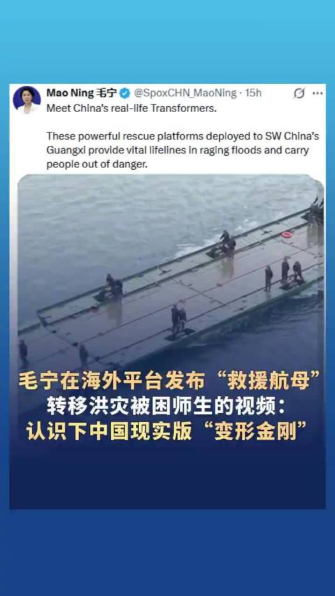 毛宁向世界分享中国版变形金刚