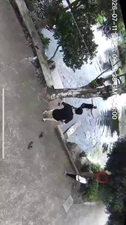 浙江浦江县平凡英雄勇救落水老人，监控记录全程
