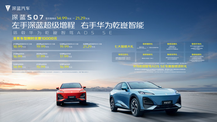 长安深蓝S7通勤充电限牌选油车电车
