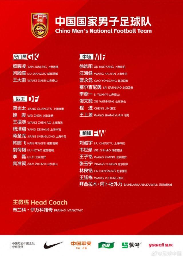 国足大名单公布，塞尔吉尼奥入选