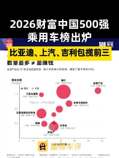 2026财富中国500强乘用车榜