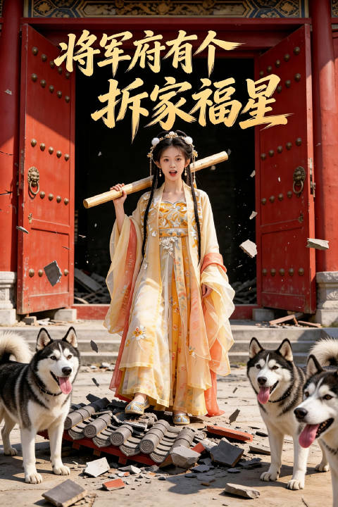 短剧·将军府有个拆家福星-第17集-二哈转世的苏英英穿进小说，成了奸臣将军之女。为保命改命，她发挥拆家撒泼的二哈本性：滑