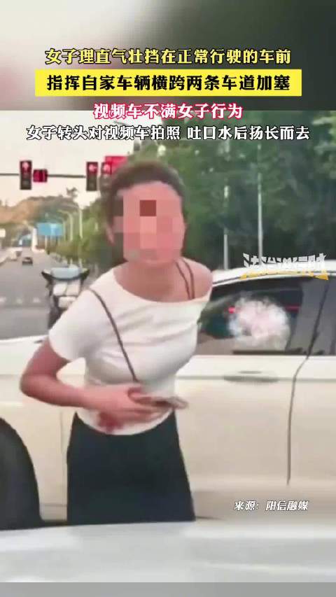 女子挡路指挥自家车强行跨道加塞