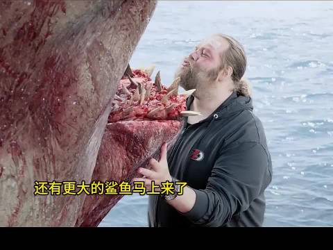 巨齿鲨被同类的尸体吸引，就连在海上游玩的人类都成了它的口中餐