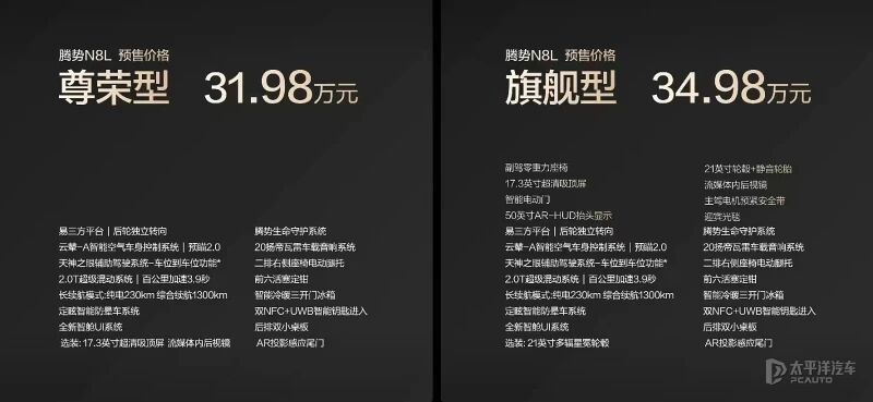 腾势N8L开启预售，31.98万起!2.0T+大六座+天神之眼 B，还升级了.._新闻