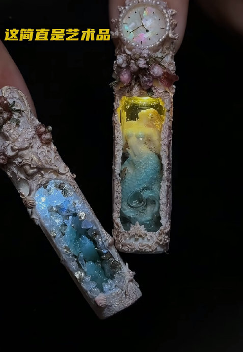 美甲界内卷到“考博”?3D建模火烧莲花太疯狂 美甲界内卷到“考博”?3D建模火烧莲花太疯狂