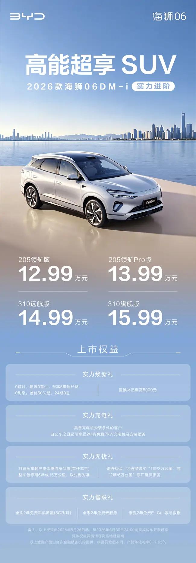 2026款比亚迪海狮06 DM-i上市：续航1845公里，起售价12.99万元