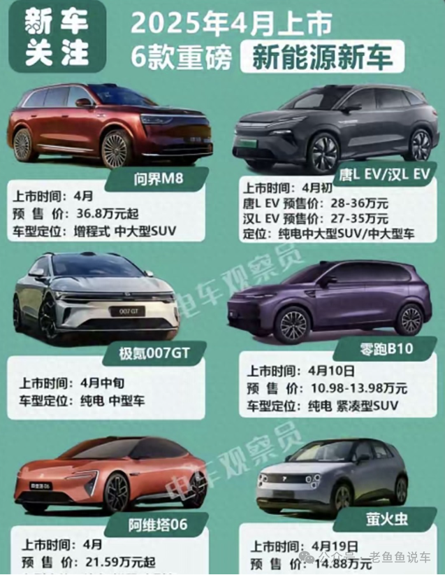 2026年买车别急!比亚迪4月新车阵容曝光,最高续航950km