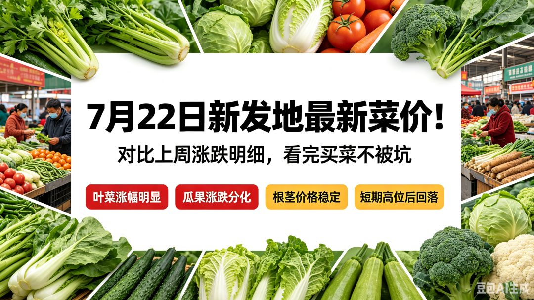 7月22日新发地最新菜价!对比上周涨跌明细 7月22日新发地最新菜价!对比上周涨跌明细