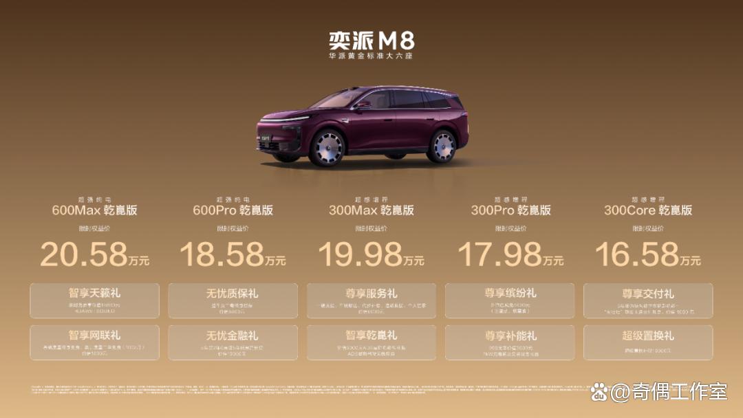 20万内唯一,满配华为乾崑六件套,东风奕派M8大六座16.58万起