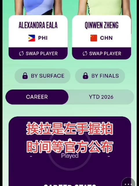 修正：郑钦文vs挨拉 比赛时间等待官方公布