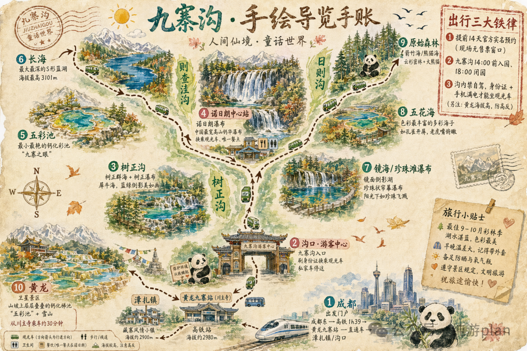 九寨沟+黄龙5天保姆级攻略|逐日到点、票怎么抢、避坑到位,照着走就行(建议收藏) 九寨沟+黄龙5天保姆级攻略|逐日到点、票怎么抢、避坑到位,照着走就行(建议收藏)