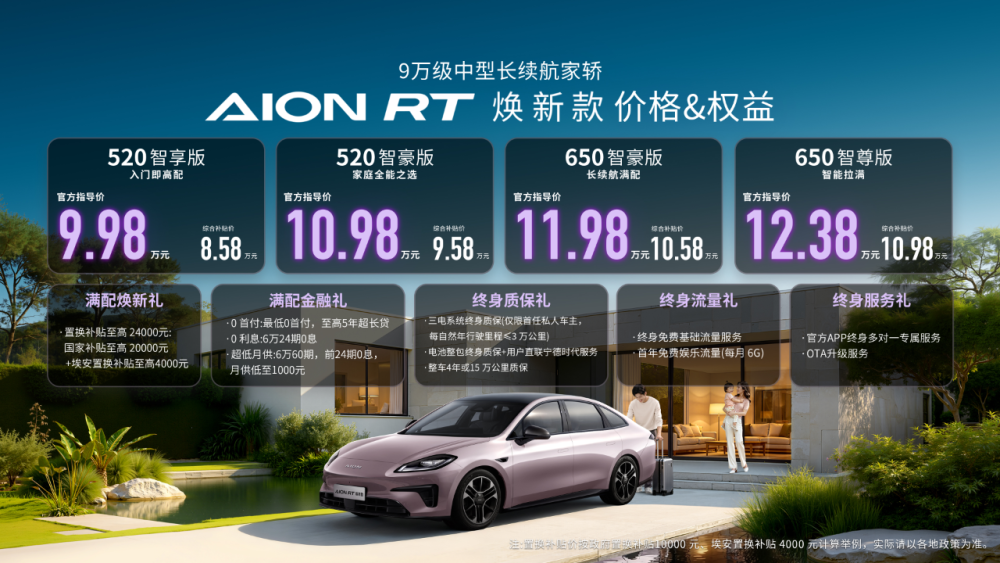 广汽埃安AION RT焕新款，售9.98万起_新闻