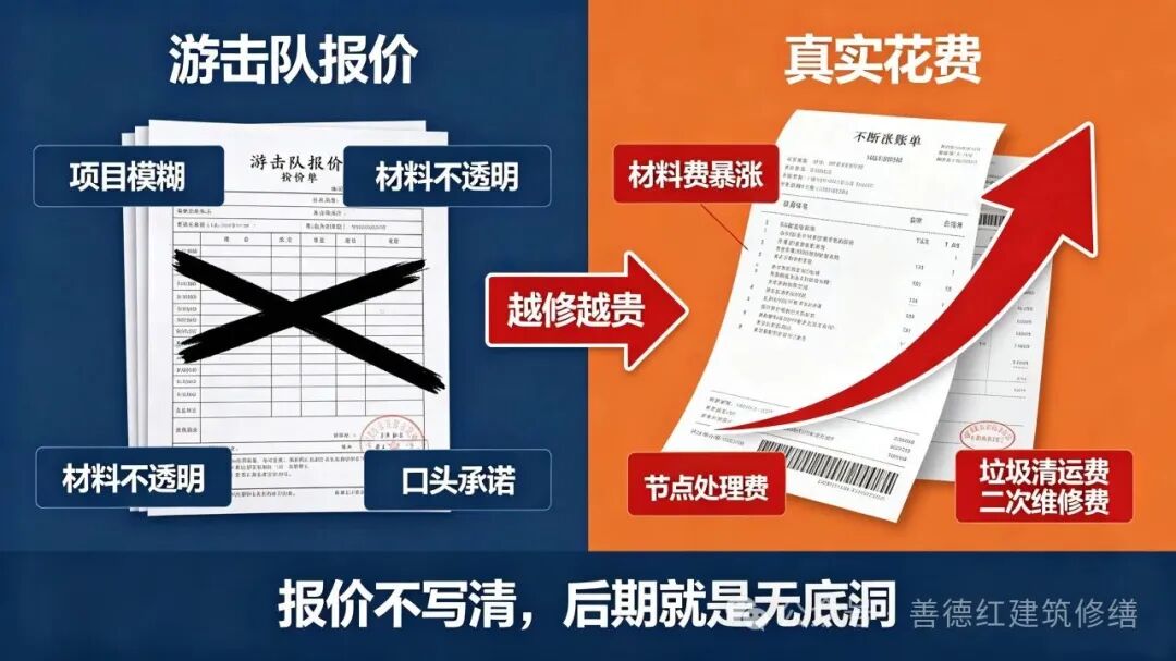 低价堵漏只撑半年?揭露 3 个藏在报价里的隐形增项!90% 常德业主都踩过坑