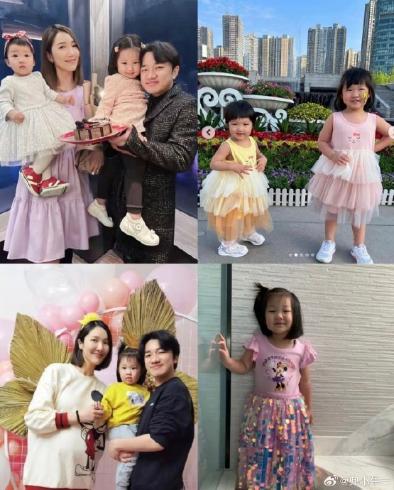 王祖蓝俩女儿近照曝光，基因精准拆分！身高全随超模妈妈