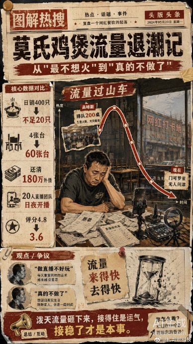 莫氏鸡煲老板说的几十人等着吃饭有多大压力? 莫氏鸡煲老板说的几十人等着吃饭有多大压力?