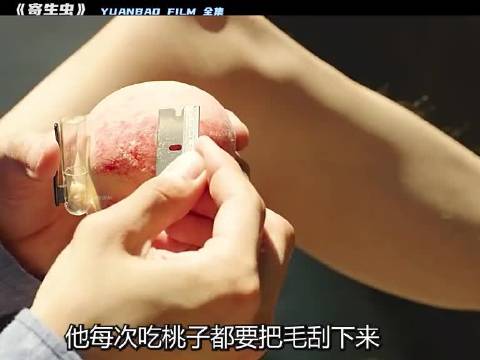 他每次吃桃子都把桃毛刮下来，收集到笔盖里