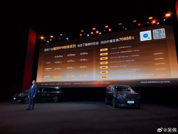 瑞风RF8 PHEV的官方指导价格是多少? 瑞风RF8 PHEV的官方指导价格是多少?