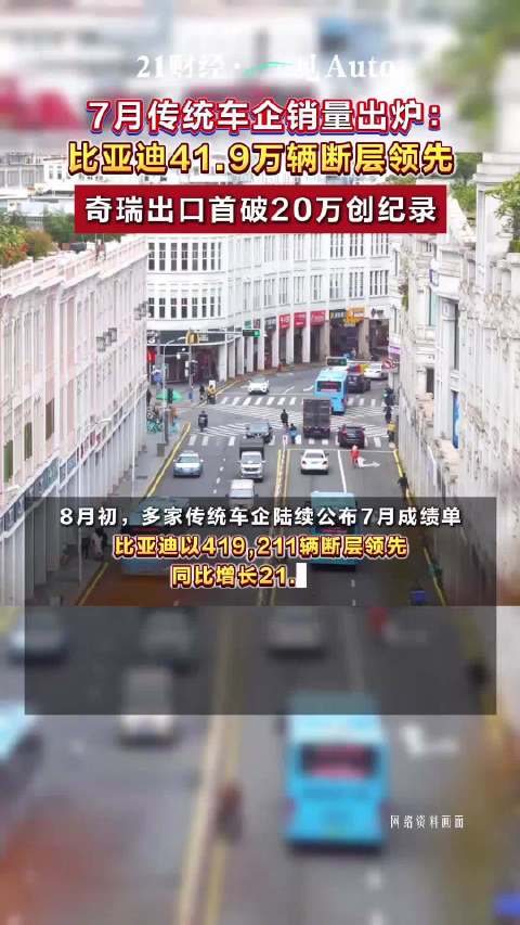 7月传统车企销量出炉