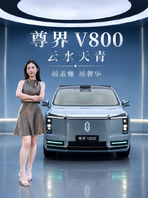 总裁，请欣赏你的尊界V800定制车色云水天青