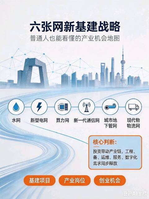 中国7万亿投资六张网新基建，产业链上就业机会多