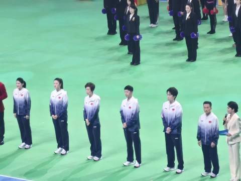 王楚钦马龙张怡宁丁宁市运会同框，国乒大满贯薪火相传