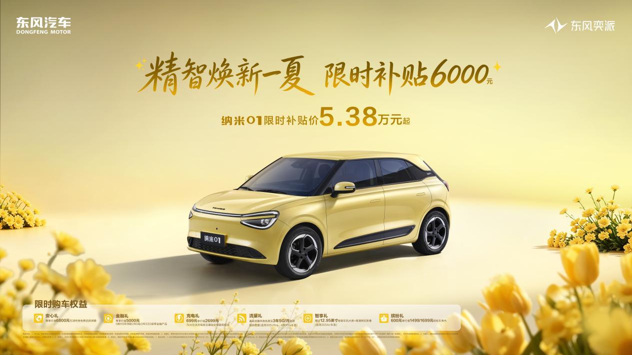 5.38万元起！东风奕派纳米01全系限时补贴6000元