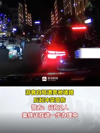 游客自驾遭奔驰堵路后起冲突受伤 警方：行拘2人，案件正在进一步办理中