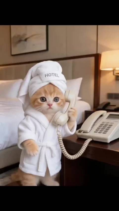 快被这只橘猫笑死了，居然想出来Tom & Jerry，不过酒店有Jerry也是离大谱了
