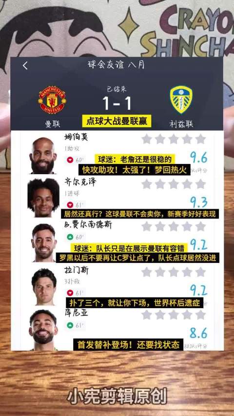 友谊赛曼联点球胜利兹联，齐尔克泽进球B费失点
