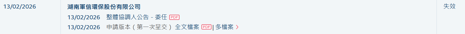 新股消息 | 军信股份港股IPO招股书失效