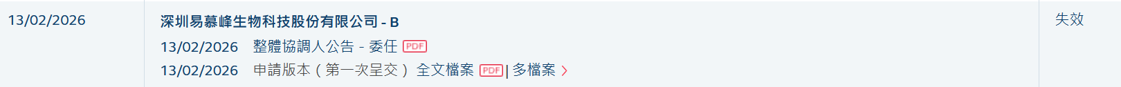新股消息 | 易慕峰生物港股IPO招股书失效