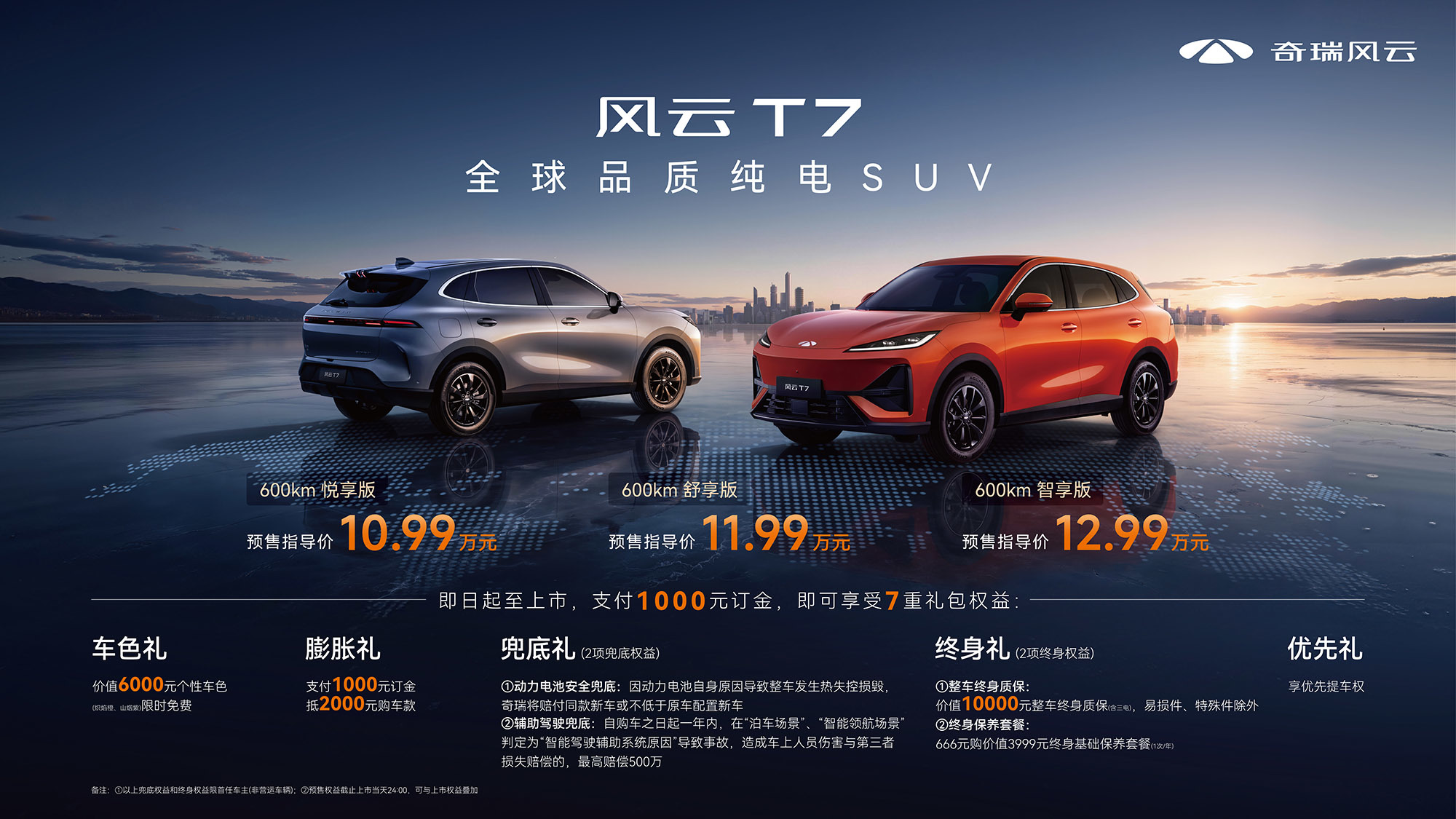 小火慢炖真的香？奇瑞风云T7纯电SUV预售10.99万元起