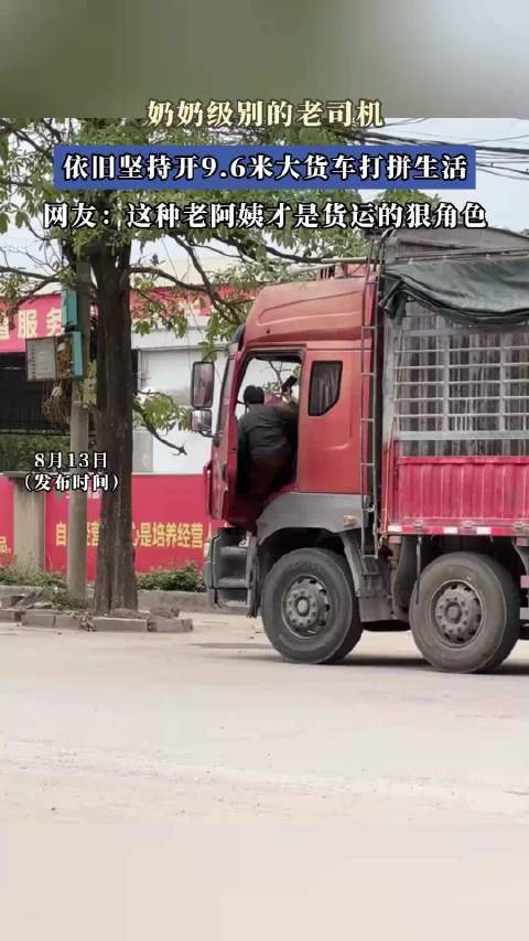 奶奶级女司机坚持开9.6米大货车打拼，网友称货运狠角色