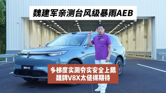 魏建军亲测台风级暴雨AEB，魏牌V8X多梯度实测