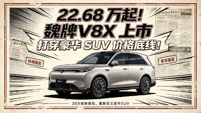 22.68万起 魏牌V8X上市！打穿豪华SUV价格底线！