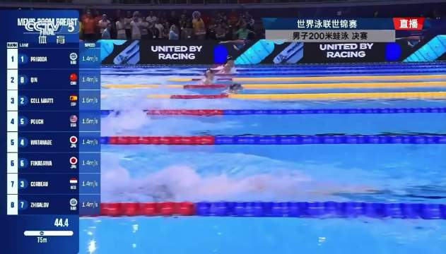 比赛回顾 2025年泳联世锦赛 男子200米蛙泳决赛 覃海洋夺冠