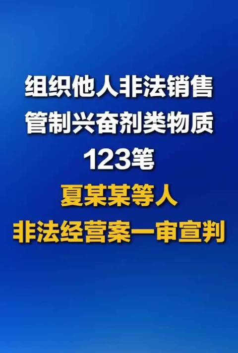 组织他人非法销售管制兴奋剂类物质123笔