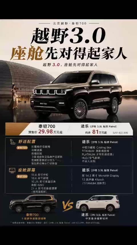 泰钽700，让豪华越野进入智能时代 途乐 泰钽700给日系越野补补课