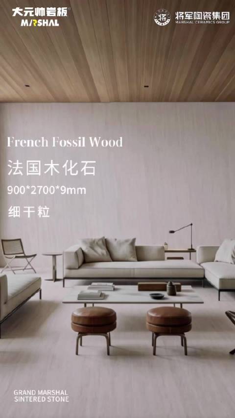 将军陶瓷集团大元帅岩板品质好岩板岩板选材攻略法国木化石岩板